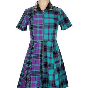 Dangerfield Plaid Two-Tone Dress